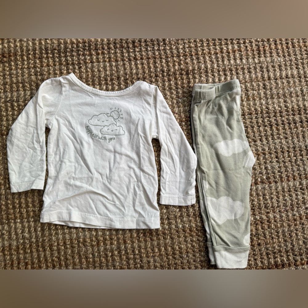 Carter's White and Gray Pajama Set Comfortable Sleepwear